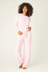 Pj Salvage Bundle Up Boucle Pink Open Leg Pants