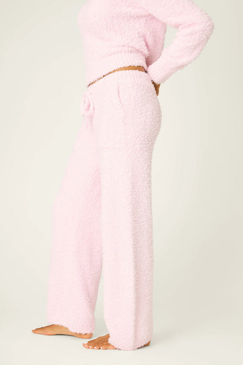 Pj Salvage Bundle Up Boucle Pink Open Leg Pants