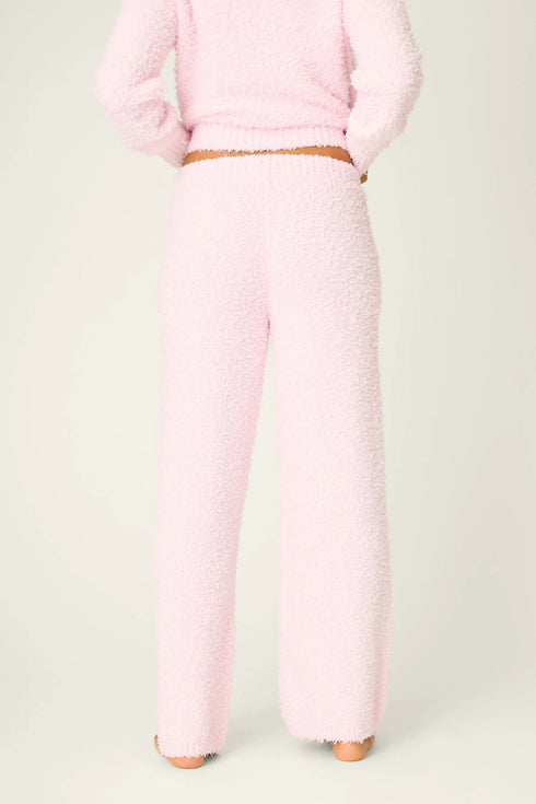 Pj Salvage Bundle Up Boucle Pink Open Leg Pants