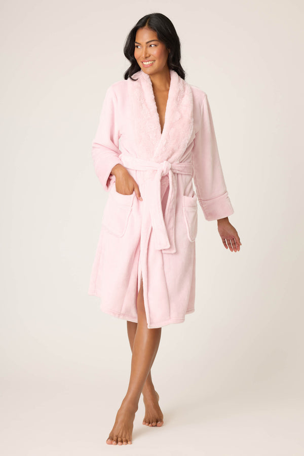 Pj Salvage Luxe Plush Robe Ballet Pink