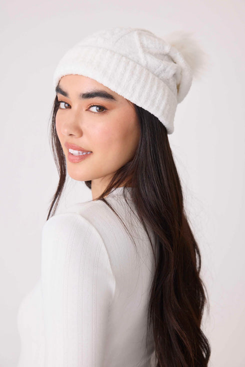 Pj Salvage Chenile Cable Knit Beanie