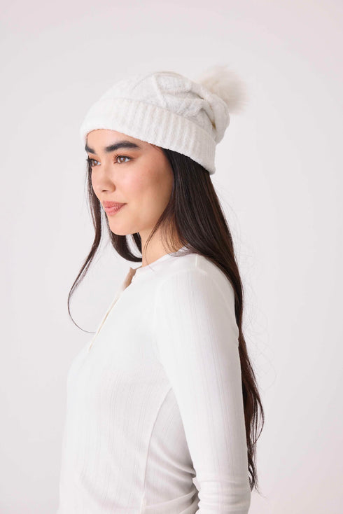 Pj Salvage Chenile Cable Knit Beanie