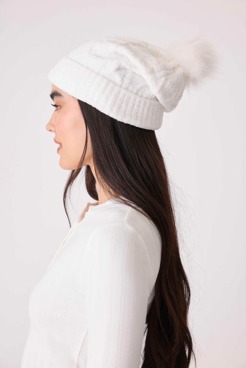 Pj Salvage Chenile Cable Knit Beanie