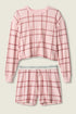 Pj Salvage Boyfriend Boxer Plaid Shorts Set