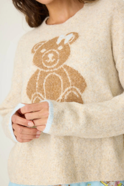 Pj Salvage Teddy Bear Graphic Snuggle Sweater