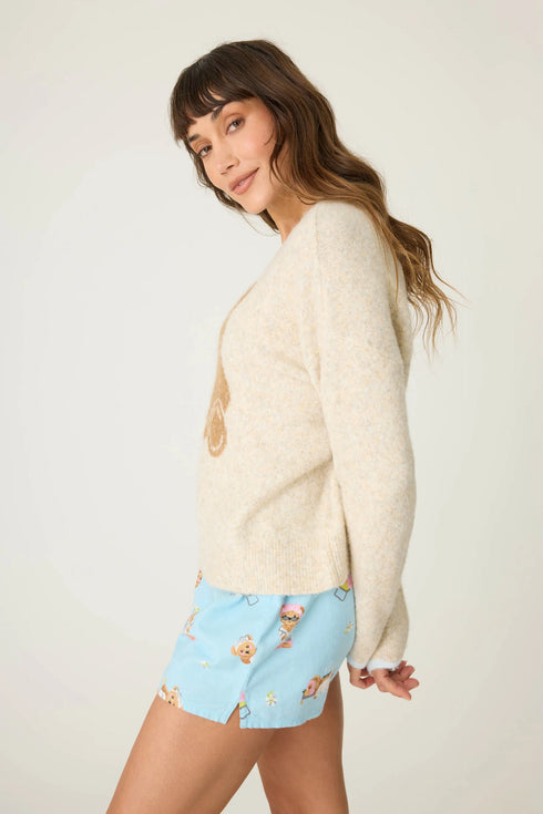 Pj Salvage Teddy Bear Graphic Snuggle Sweater