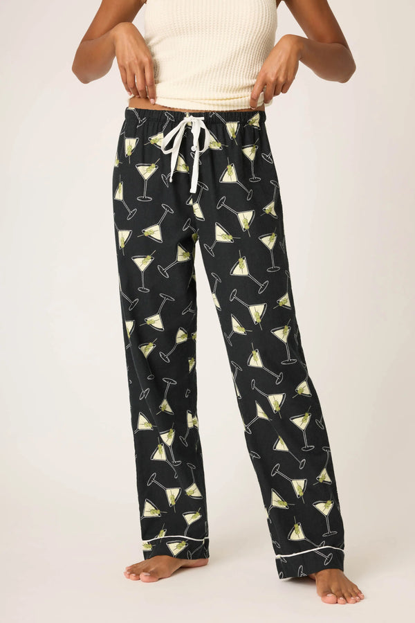 Pj Salvage Flannels Merrier With A Martini Pants