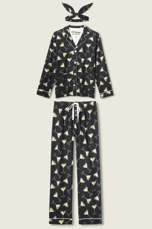 Pj Salvage Flannel Merrier With A Martini 3-Piece PJ Set