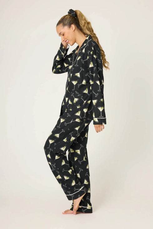 Pj Salvage Flannel Merrier With A Martini 3-Piece PJ Set