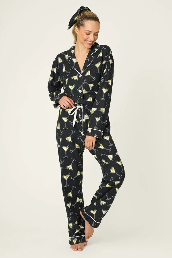 Pj Salvage Flannel Merrier With A Martini 3-Piece PJ Set
