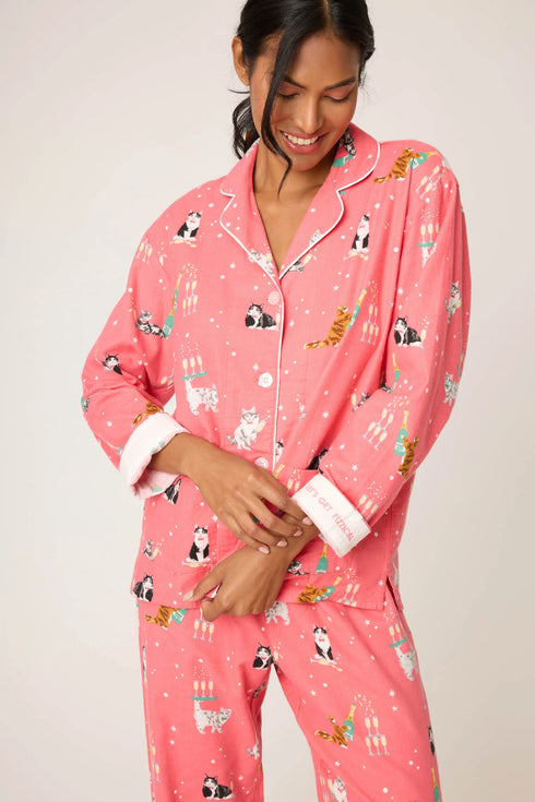 Pj Salvage Flannels Let's Get Fizzical 3-Piece PJ Set