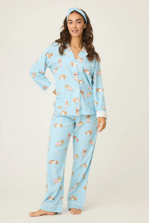 Pj Salvage Flannels Beary Cute Bear Print Flannel PJ Set