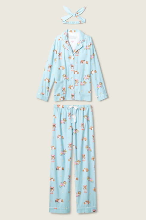 Pj Salvage Flannels Beary Cute Bear Print Flannel PJ Set