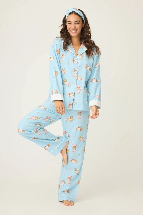 Pj Salvage Flannels Beary Cute Bear Print Flannel PJ Set