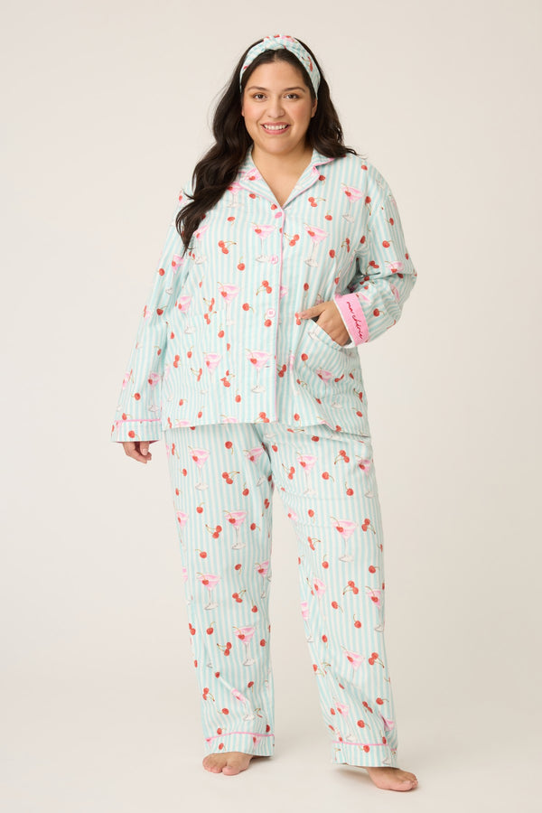Pj Salvage Flannels Ma Cherie Cherry Print 3-Piece PJ Set