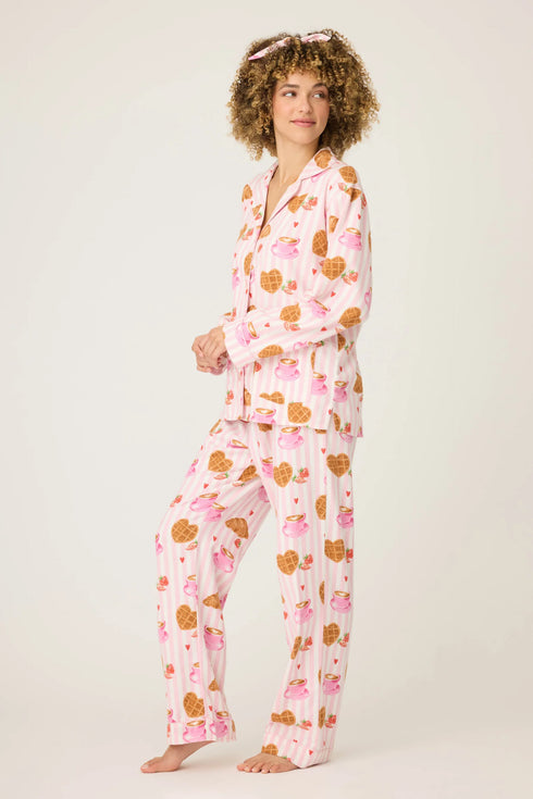 Pj Salvage Flannels Brunch Club Breakfast Print Flannel PJ Set