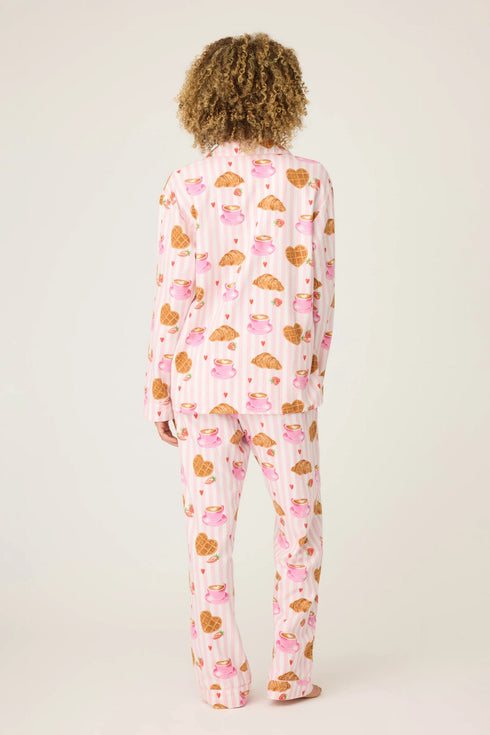 Pj Salvage Flannels Brunch Club Breakfast Print Flannel PJ Set