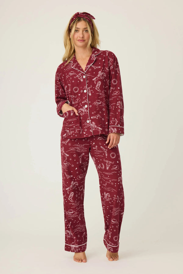 Pj Salvage Flannels Hold Your Horses Western Pj Set