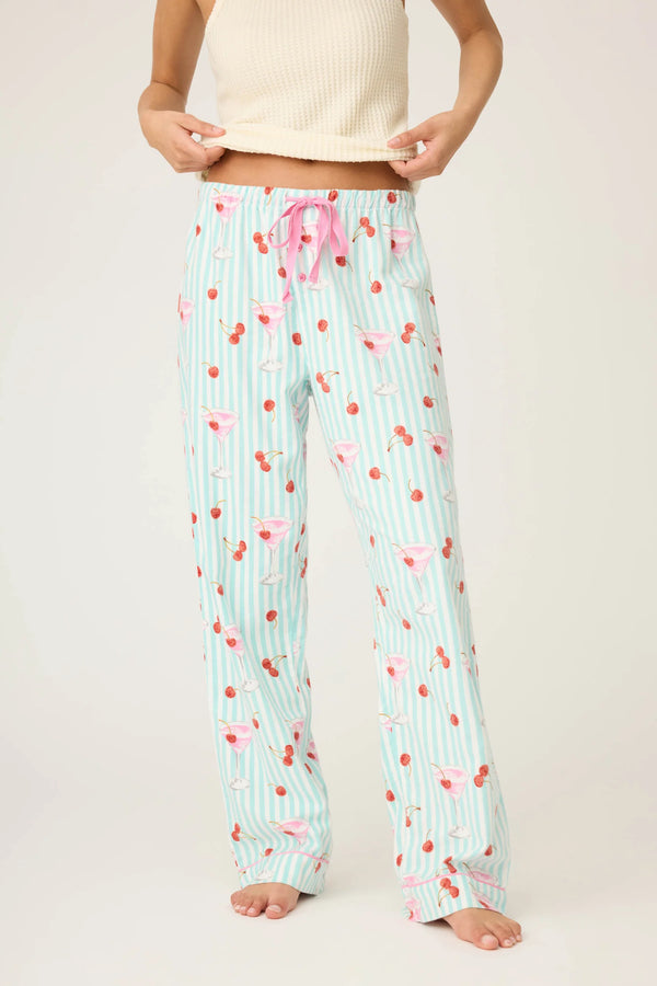 Pj Salvage Flannels Ma Cherie Cherry Print Flannel Pants