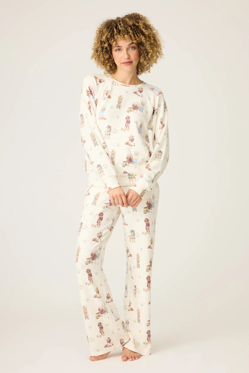 Pj Salvage Ruff On The Range Dog Print Long Sleeve Top