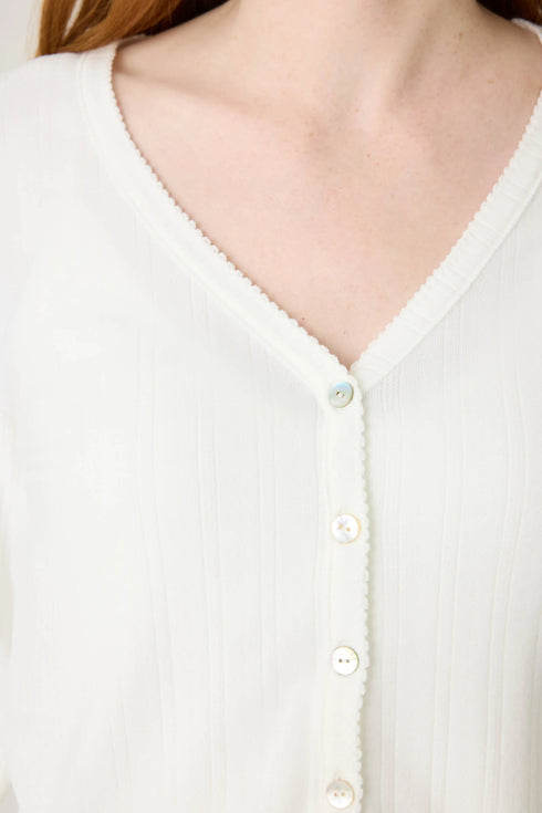 Pj Salvage Pointelle Essentials Short Cardigan and Shorts Set