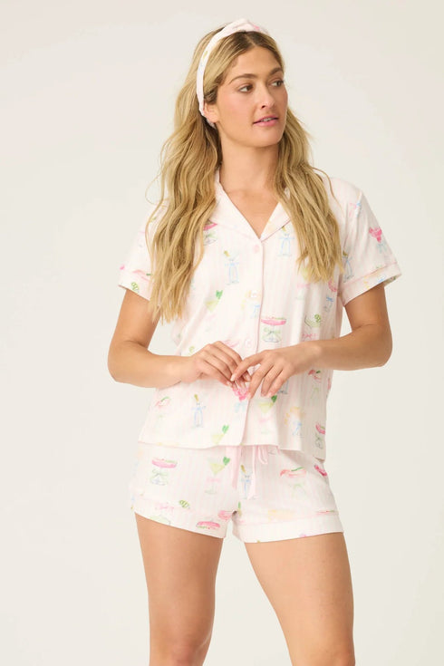 Pj Salvage Pretty Punch Cocktail Print 3-Piece Short Set