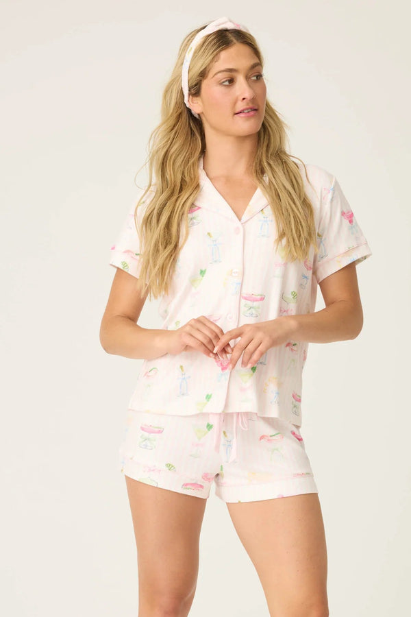 Pj Salvage Pretty Punch Cocktail Print 3-Piece Short Set