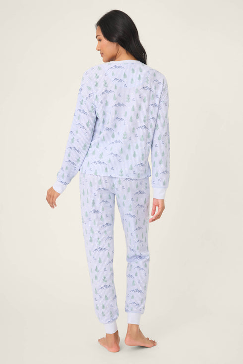 Pj Salvage Ski Jammie Classics Mountain Dreams Print PJ Set