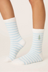 Pj Salvage Striped Christmas Tree Fuzzy Crew Socks