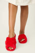 Pj Salvage Red Fuzzy Slippers