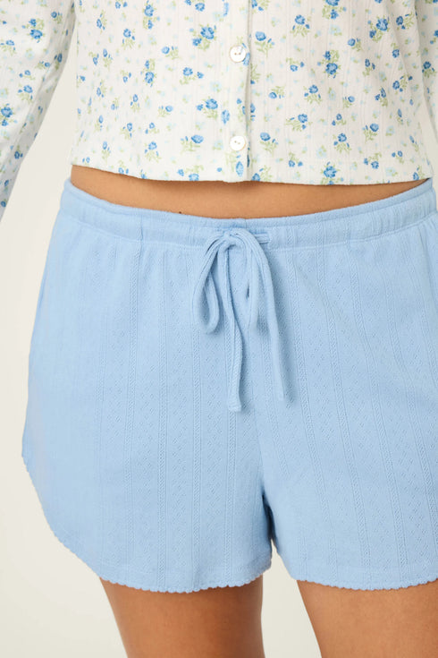 Pj Salvage More Amour Blue Dream Pointelle Shorts