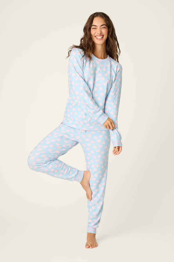 Pj Salvage Sweetheart Love Hearts Print Peachy PJ Set