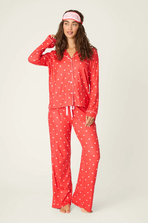 Pj Salvage Valentine's Day Tiny Hearts Print 3-Piece PJ Set