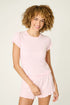 Pj Salvage Luxe Leopard Dreams Ballet Pink Short Sleeve Set