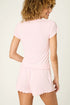 Pj Salvage Luxe Leopard Dreams Ballet Pink Short Sleeve Set