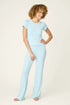 Pj Salvage Sweet Stripes Morning Blue Long PJ Set