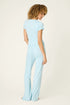 Pj Salvage Sweet Stripes Morning Blue Long PJ Set