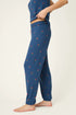 Pj Salvage Star Spangled True Navy Cherry Print Banded Pants