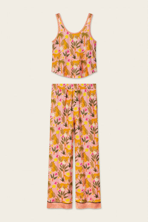 Pj Salvage In the Jungle Leopard Safari Long PJ Set