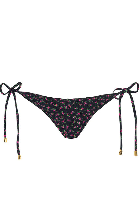 PQ Swim Rosebud Embroidered Lettuce Edge Tie Side Bottom