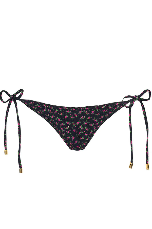 PQ Swim Rosebud Embroidered Lettuce Edge Tie Side Bottom