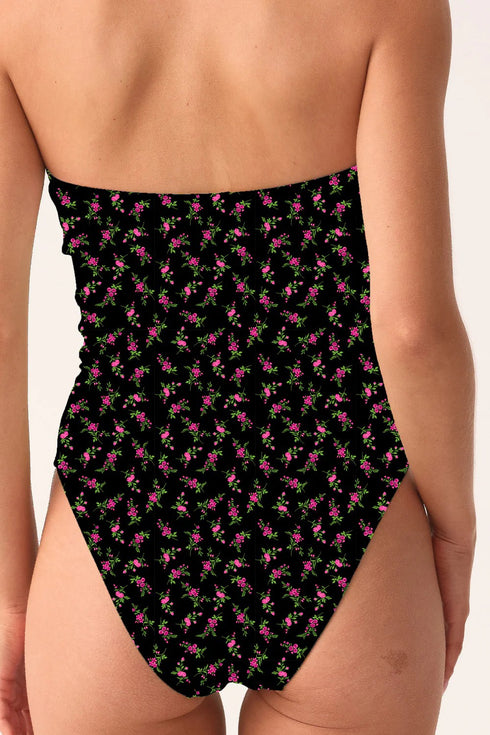PQ Swim Rosebud Lettuce Edge Strapless Ring One Piece