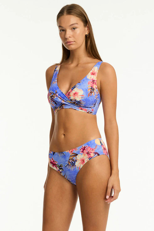 Sea Level Blue Hawaii Mid Bikini Bottom