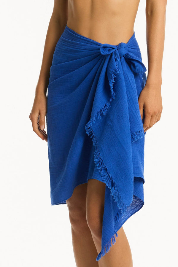 Sea Level Overswim Frayed Sarong