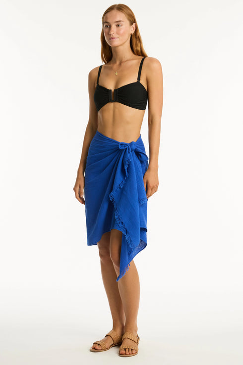 Sea Level Overswim Frayed Sarong