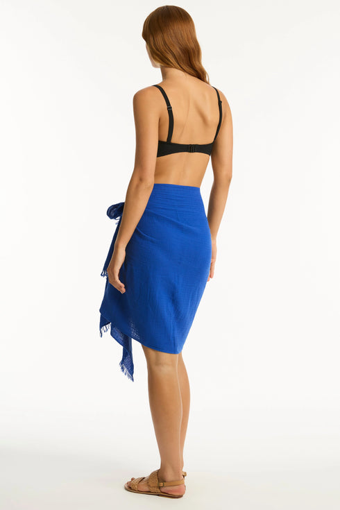 Sea Level Overswim Frayed Sarong