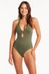 Sea Level Essentials Keyhole Halter One Piece
