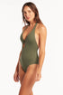 Sea Level Essentials Keyhole Halter One Piece