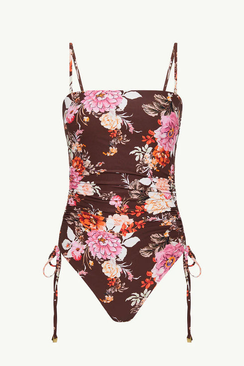 Sea Level Rosewood Tie Side Bandeau One Piece