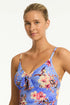 Sea Level Blue Hawaii Tie Front DD/E One Piece